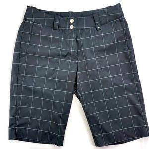 Nike Golf Dri-Fit Black Grey Plaid Check Shorts Size 6P